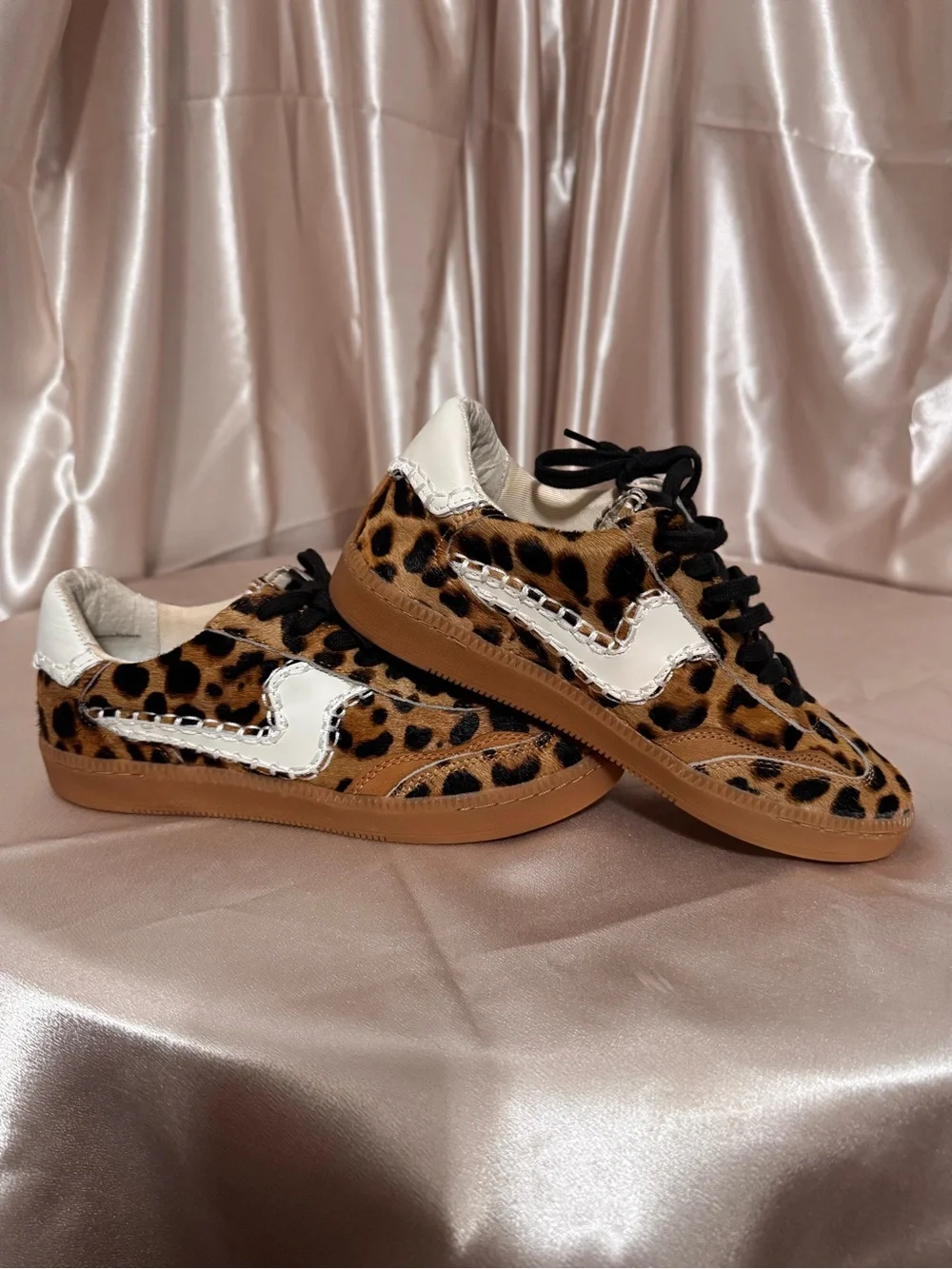 Dolce Vita Notice Stitch leopard Print Sneakers with White Accent
